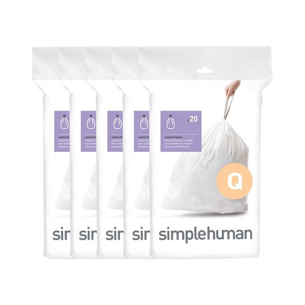 Stahovací pytle na odpadky v sadě 100 ks 65 l Q – simplehuman