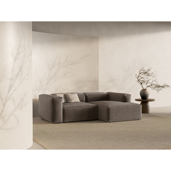 Hnědá rohová pohovka (pravý roh/s lenoškou) Bergamo – Cosmopolitan Design-image-1