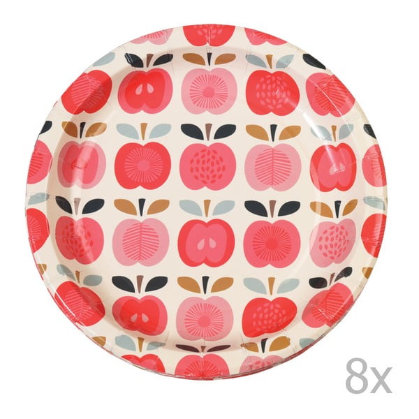Sada 8 papírových talířů Rex London Vintage Apple