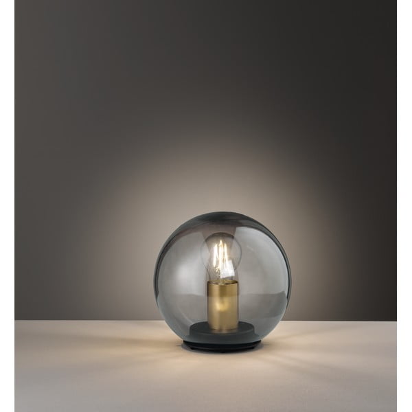 Černá stolní lampa se skleněným stínidlem Dini – Fischer & Honsel-image-2
