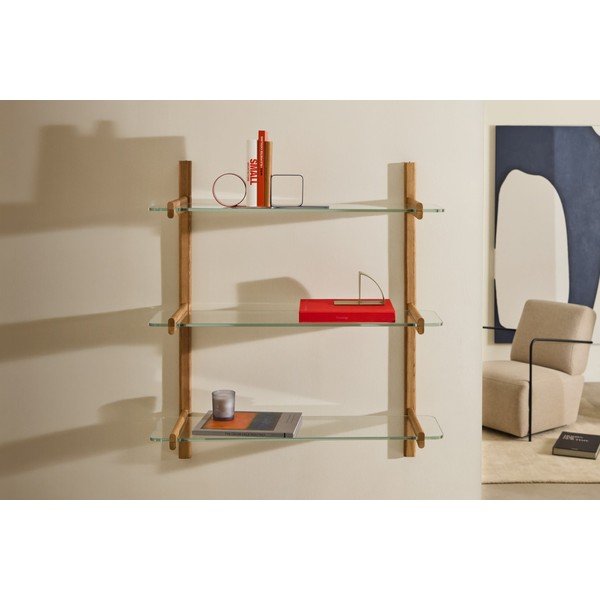 Skleněná komponenta - police 3 ks 90x1 cm Sitra – Kave Home-image-1