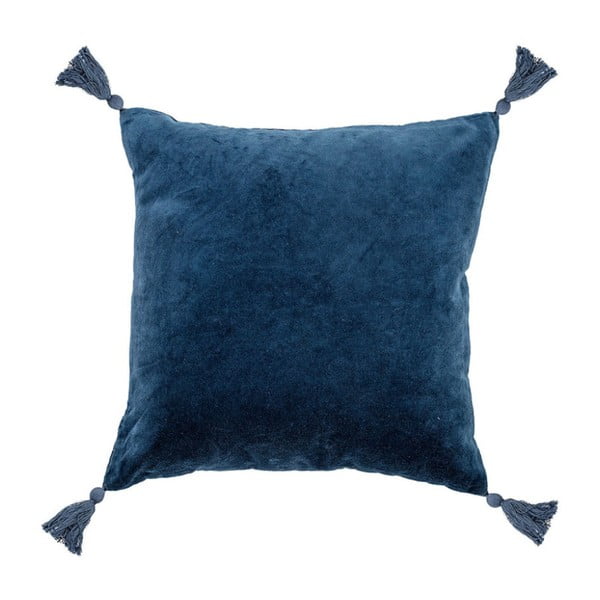 Tmavě modrý bavlněný polštář Bloomingville Cushion Nero, 45 x 45 cm