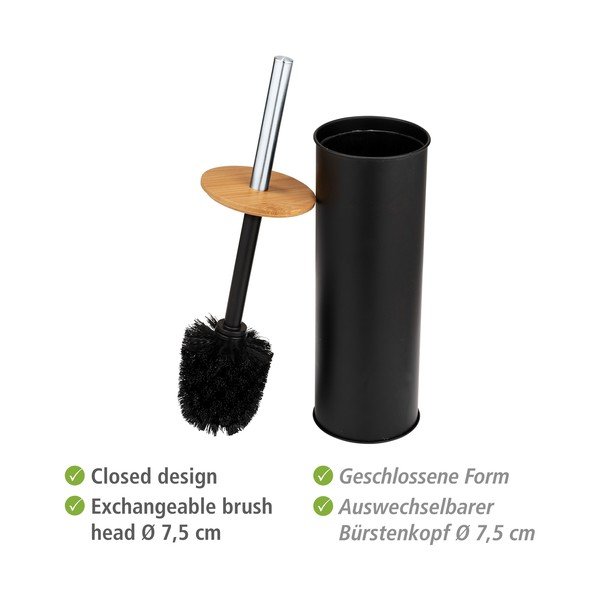 Černá ocelová WC štětka Tortona – Wenko-image-4