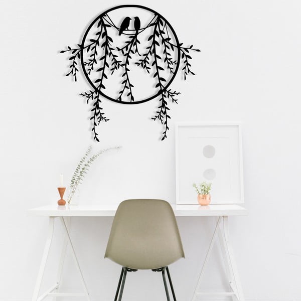 Kovová nástěnná dekorace 45x44 cm Lovebirds – Wallity-image-2