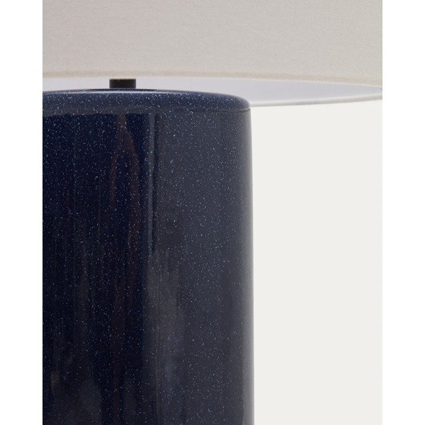 Modrá stolní lampa s textilním stínidlem (výška 53,5 cm) Toneric – Kave Home-image-4