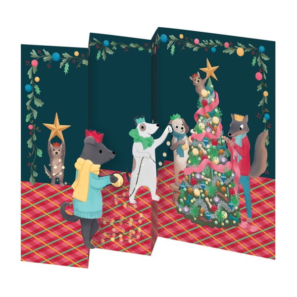 Přání s vánočním motivem v sadě 5 ks Animal Crackers  – Roger la Borde