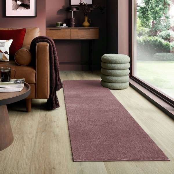 Růžový běhoun z recyklovaných vláken 60x230 cm Sheen – Flair Rugs-image-1