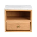 Noční stolek s deskou v dekoru mramoru v přírodní barvě Whitmore – Rowico