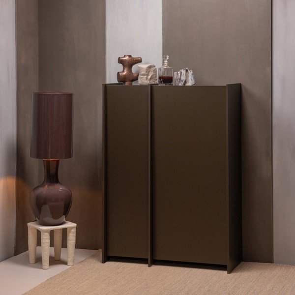 Tmavě hnědá skříňka v dekoru jasanu 102x140x44 cm Brock – WOOOD-image-1