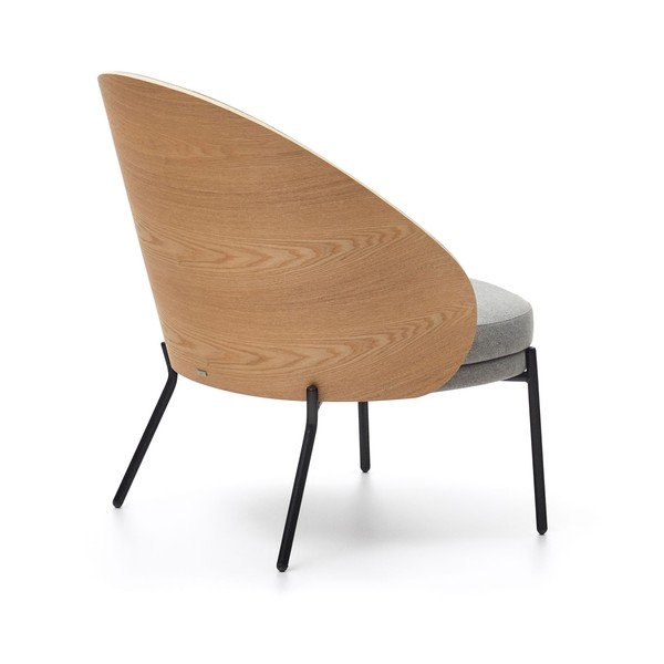 Křeslo v šedo-přírodní barvě Eamy – Kave Home-image-4