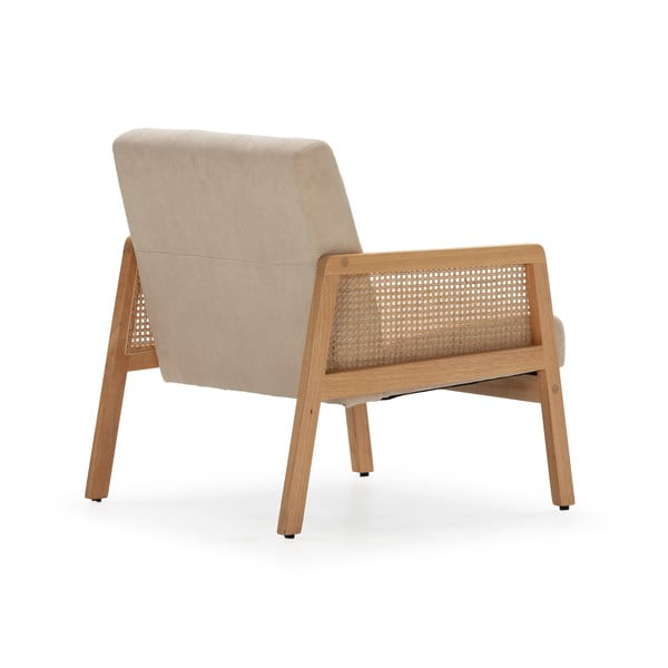 Béžové manšestrové křeslo s výpletem Debra – Marckeric-image-4