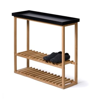 Botník/úložný stolek s černou deskou z dubového dřeva Wireworks Hello Storage