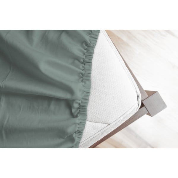 Zelené napínací flanelové prostěradlo 90x200 cm – Good Morning-image-1