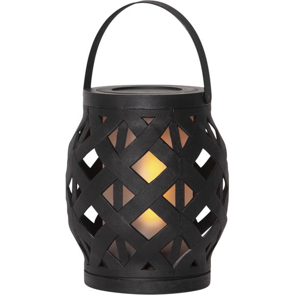 Černá lucerna Star Trading Flame Lantern, výška 16 cm
