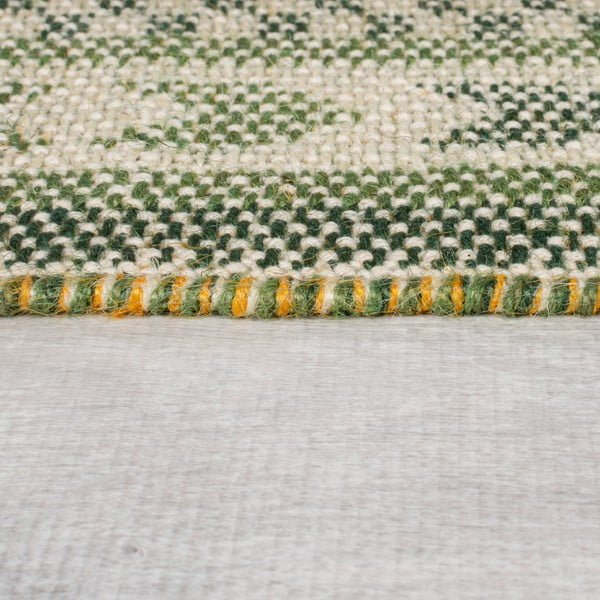 Zelený koberec s příměsí juty 120x170 cm Mara Jute Border – Flair Rugs-image-4