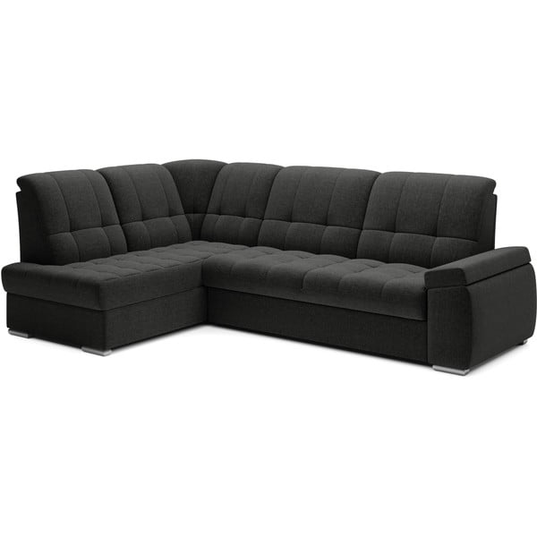 Tmavě šedá rozkládací/s úložným prostorem rohová pohovka (levý roh/do L) Sado – ELTAP-image-2