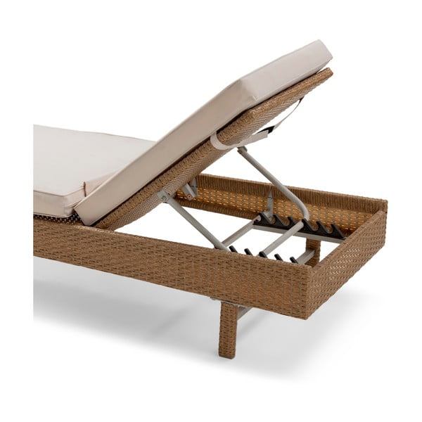Béžové zahradní lehátko z umělého ratanu Bonami Essentials Portugal, délka 200 cm-image-4