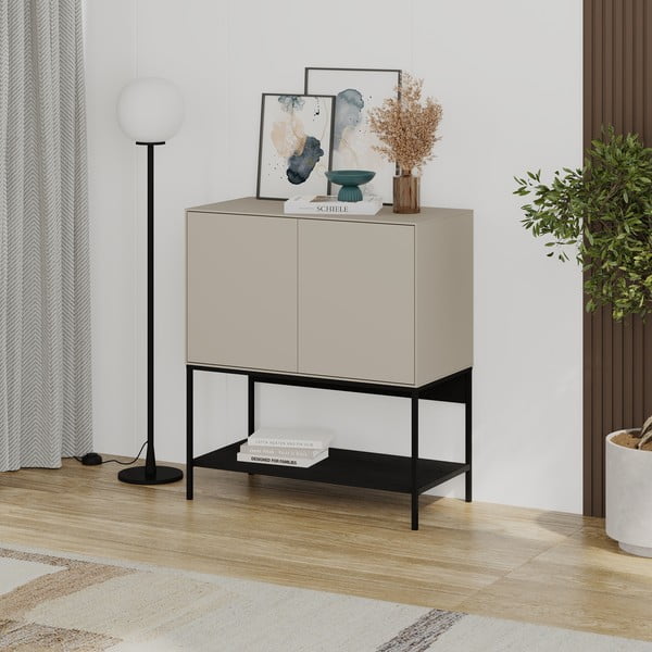 Černo-krémová skříňka 80x90x40 cm Amira – Marckeric-image-3