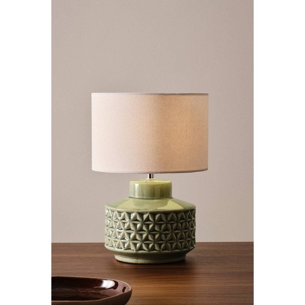 Šedá/béžová keramická stolní lampa (výška 35 cm) Monica – Jotex-image-2