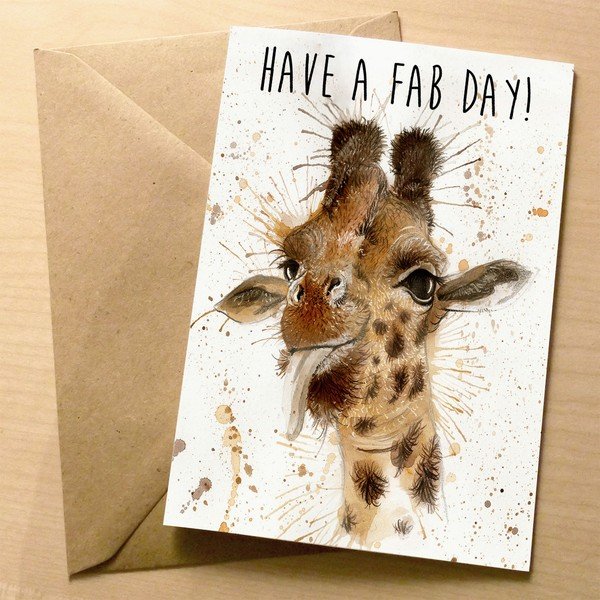 Přáníčko Wraptious Splatter Giraffe Fab