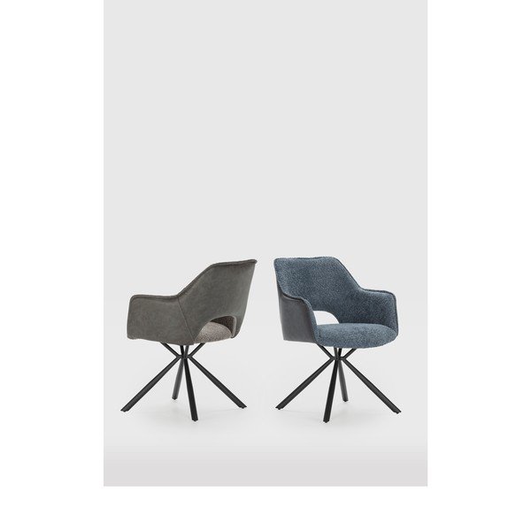 Šedá čalouněná jídelní křesla v sadě 2 ks s područkami Mariel – Marckeric-image-1