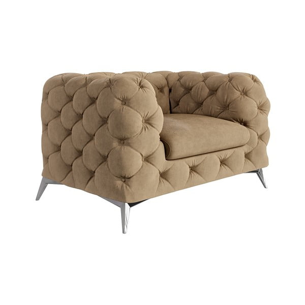 Světle hnědé sametové křeslo Chelsea – Ropez