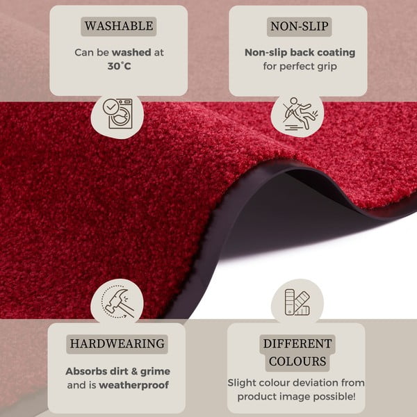 Červená rohožka Hanse Home Wash & Clean, 39 x 58 cm-image-2