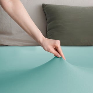 Tyrkysové napínací prostěradlo jersey 90x200 cm Amber – Restilo