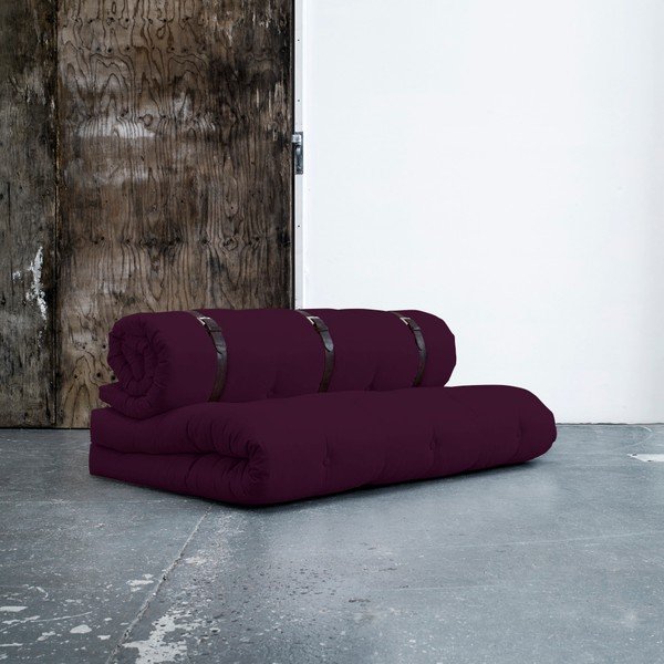 Variabilní pohovka s koženými pásky Karup Buckle Up Purple Plum