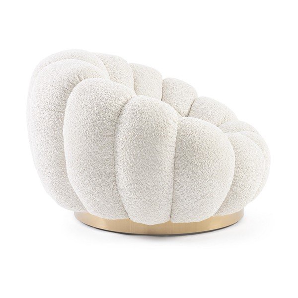 Krémové otočné křeslo z textilie bouclé Florel – Bizzotto-image-3