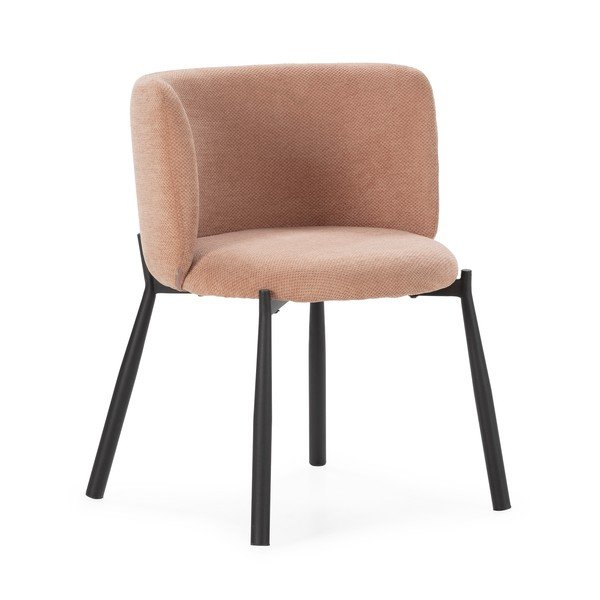 Broskvová čalouněná jídelní křesla v sadě 2 ks Ginny – MOME