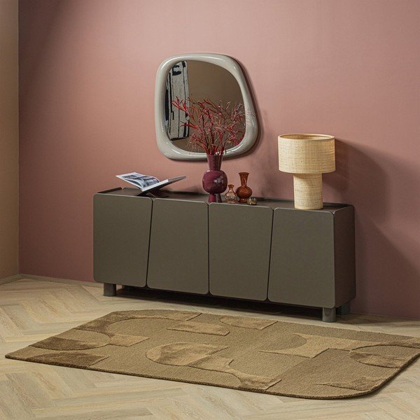 Hnědý koberec s příměsí vlny 170x240 cm Livo – WOOOD-image-1