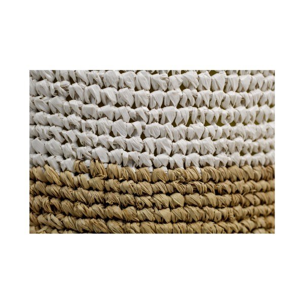 Puf z rafie s bílým detailem HSM collection Raffia, 40 x 50 cm-image-1