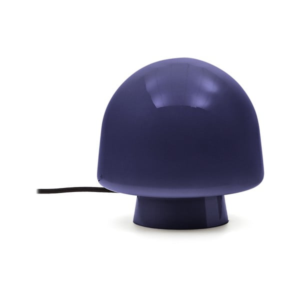 Tmavě modrá stolní lampa se skleněným stínidlem (výška 20 cm) Reig – Kave Home