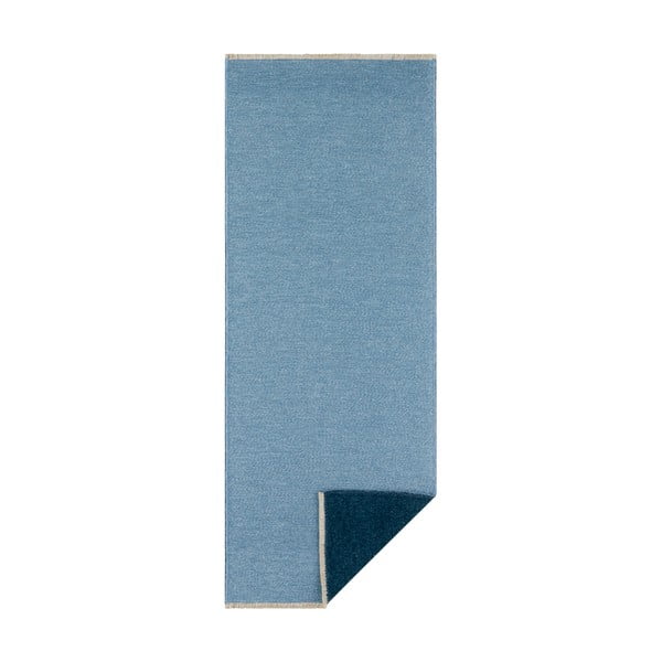 Modrý oboustranný běhoun Hanse Home Duo, 80 x 300 cm