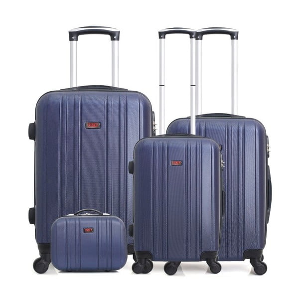 Sada 4 modrých cestovních kufrů na kolečkách Hero Chicago