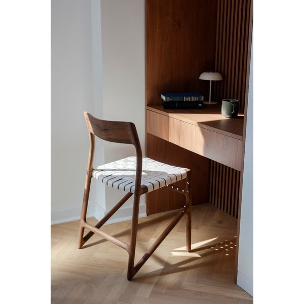 Bílá/hnědá jídelní židle Fawn – Gazzda-image-1