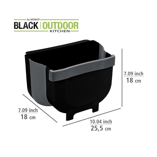 Černý závěsný odpadkový koš Wenko Black Outdoor Kitchen Fago, 5 l-image-4