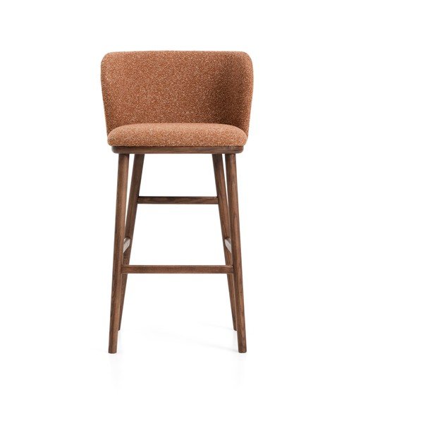 Čalouněná barová židle v terakotové barvě (výška sedáku 75 cm) Ciselia – Kave Home-image-4