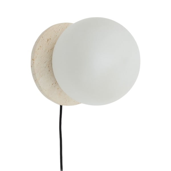 Bílé/krémové mramorové nástěnné svítidlo ø 20 cm Malachi – Kave Home