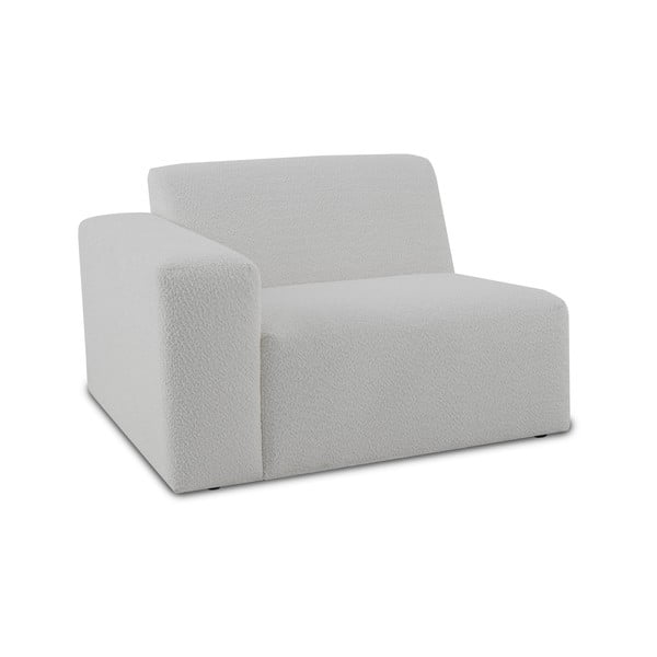 Bílý modul pohovky z textilie bouclé (levý roh) Roxy – Scandic-image-1