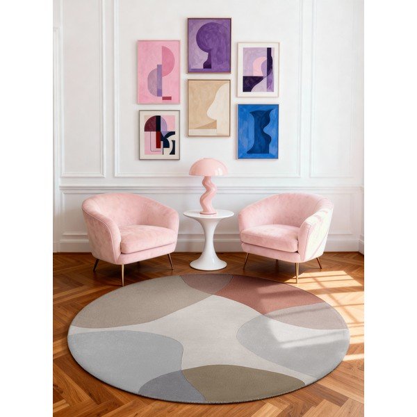 Béžový ručně tkaný vlněný kulatý koberec ø 160 cm Hackney Clarissa – Ted Baker-image-1