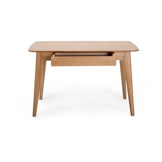 Psací stůl se zásuvkou a nohami z dubového dřeva Unique Furniture Rho, 120 x 60 cm