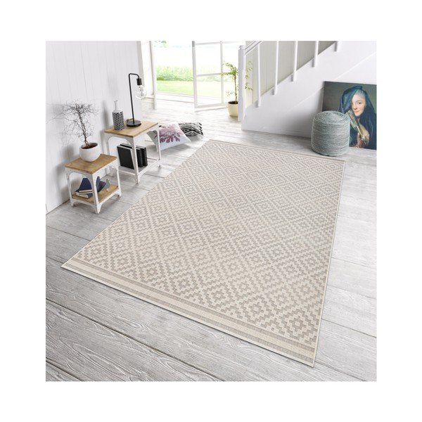Šedo-krémový běhoun vhodný i na ven NORTHRUGS Meadow, 80 x 200 cm-image-1