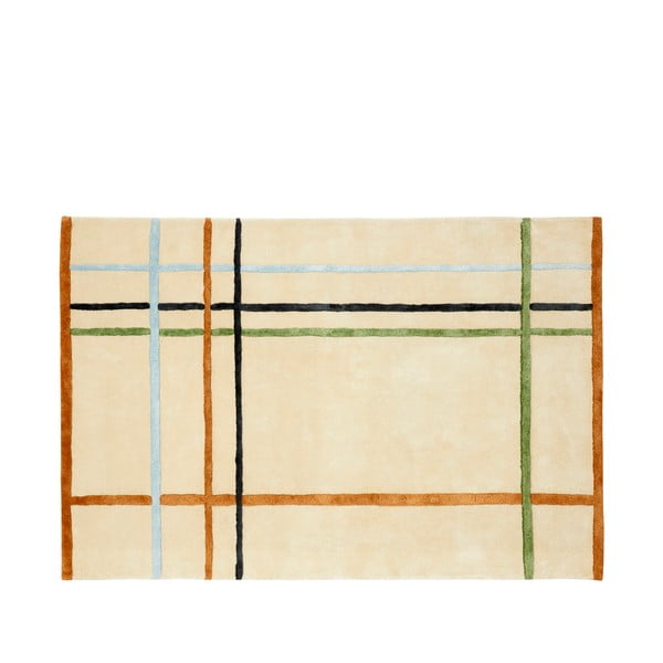 Béžový koberec s příměsí bavlny Hübsch Ester, 120 x 180 cm
