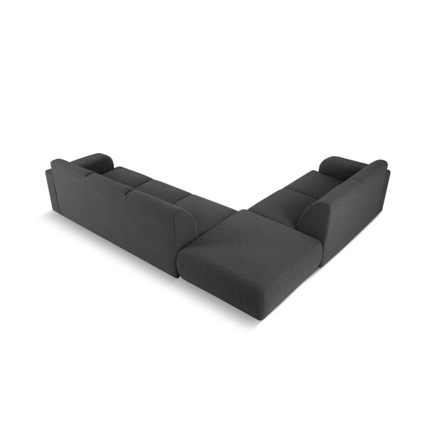 Tmavě šedá rohová pohovka z textilie bouclé (levý roh) Molino – Micadoni Home-image-3