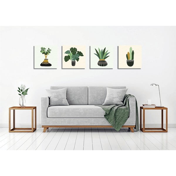 Obrazy v sadě 4 ks 30x30 cm Plants – Wallity-image-2