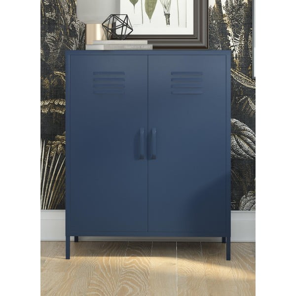 Modrá kovová skříňka 80x102 cm Bradford - Queer Eye-image-1