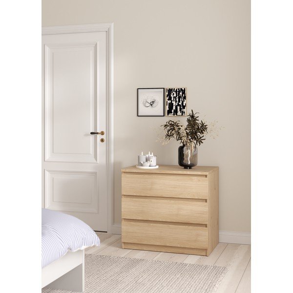 Komoda v dekoru dubu v přírodní barvě 77x70x50 cm Naia – Tvilum-image-1