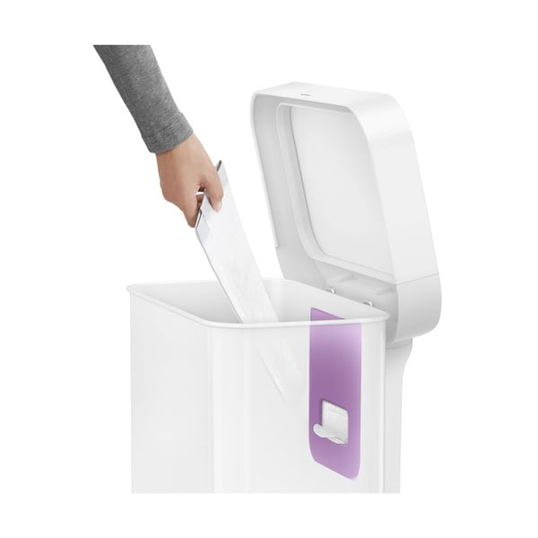 Bílý nášlapný ocelový odpadkový koš 55 l – simplehuman-image-1
